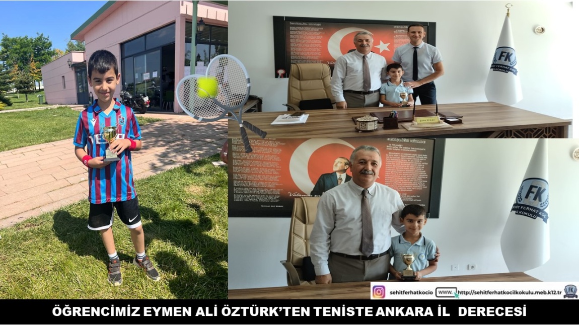Öğrencimiz Eymen Ali Öztürk'ten  Tenis Turnuvası İl Derecesi